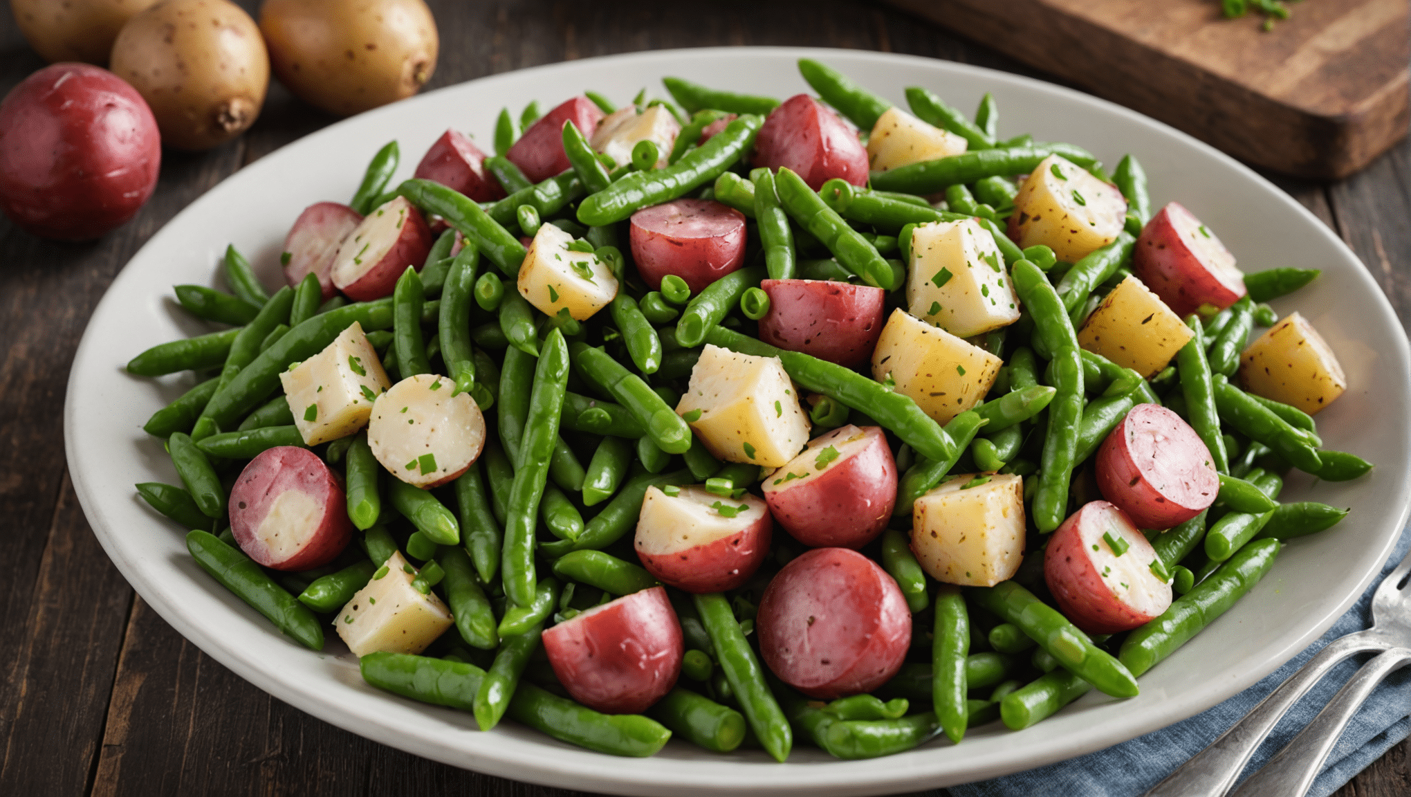 Red Potato Salad with Green Beans and Cicely