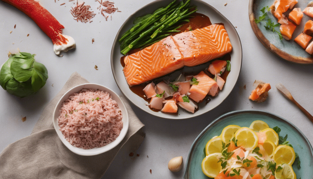 Red Rice Powder Coated Salmon