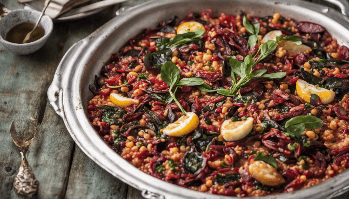 Red Spinach Paella