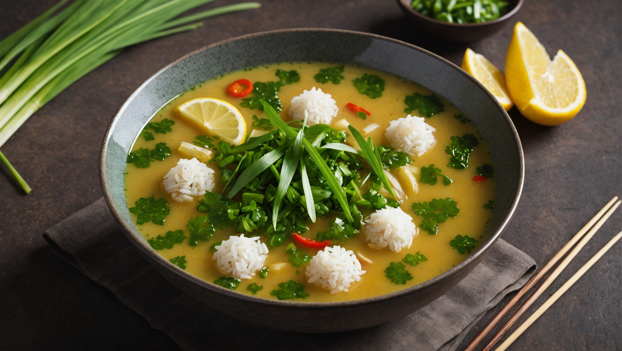 Rice Paddy Herb and Lemongrass Soup