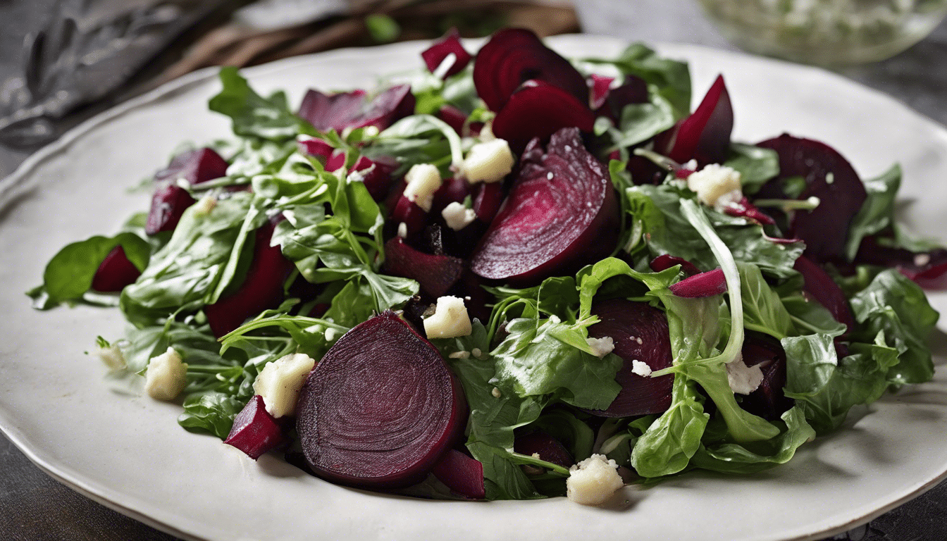 Roasted Beet and Mizuna Greens Salad