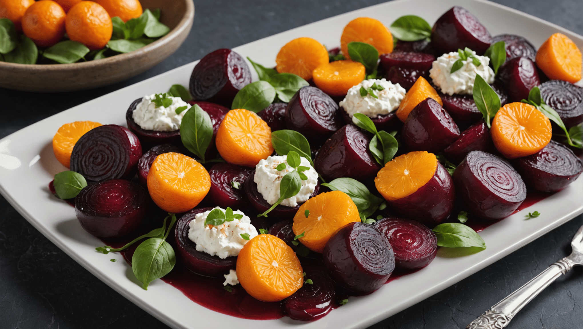 Roasted Beets with Tangelo and Goat Cheese