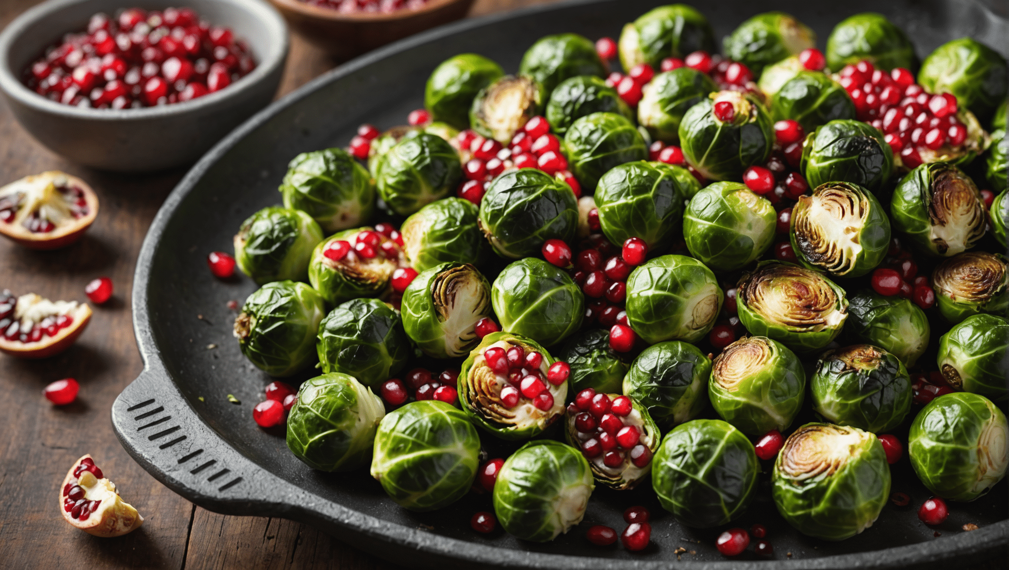 Roasted Brussels Sprouts with Pomegranate