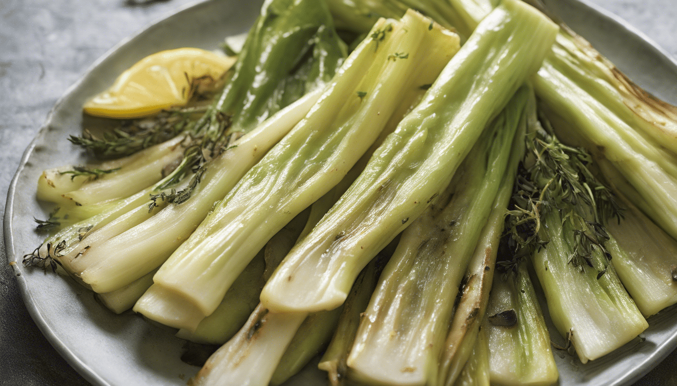 Roasted Celtuce with Lemon and Thyme