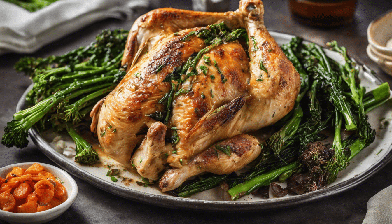 Roasted Chicken with Broccolini Flowers