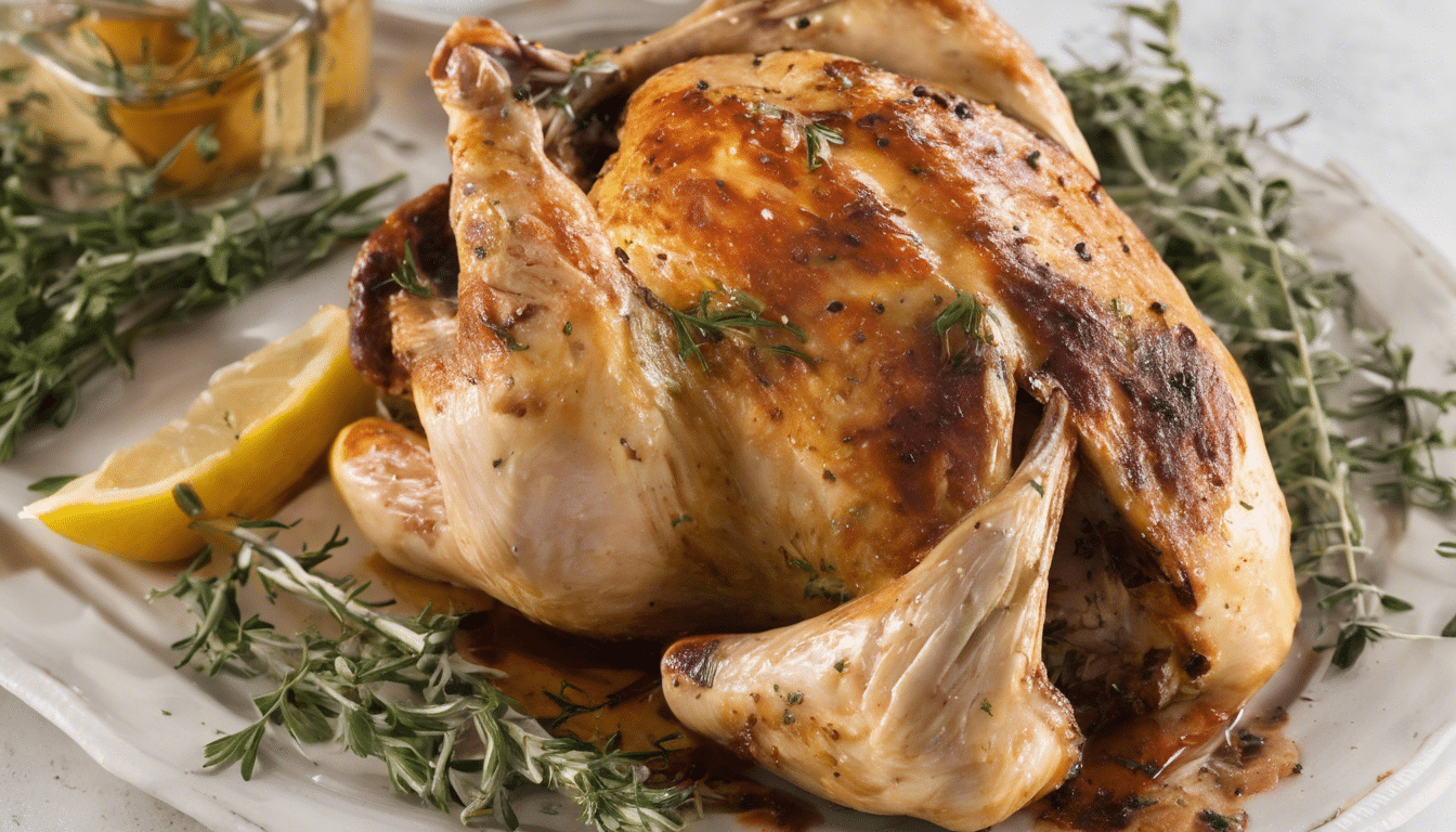 Roasted Chicken with Costmary and Thyme