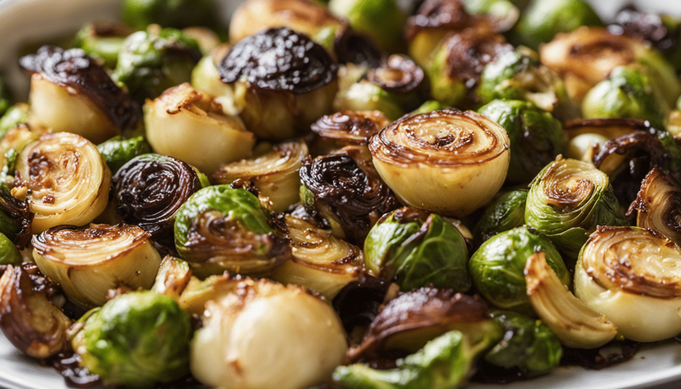 Roasted Cipollini Onions and Brussels Sprouts