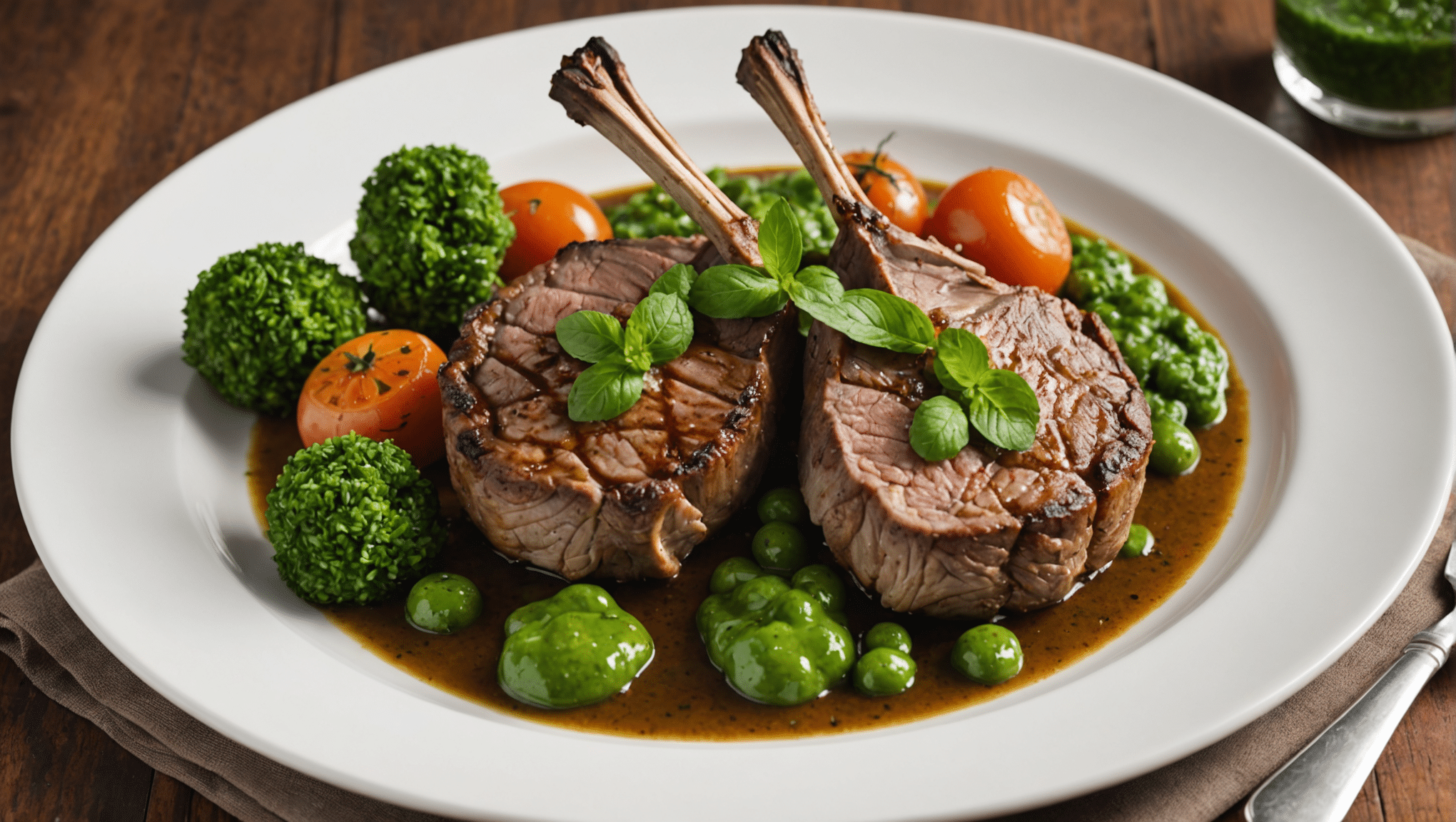 Roasted Lamb with Spearmint Sauce