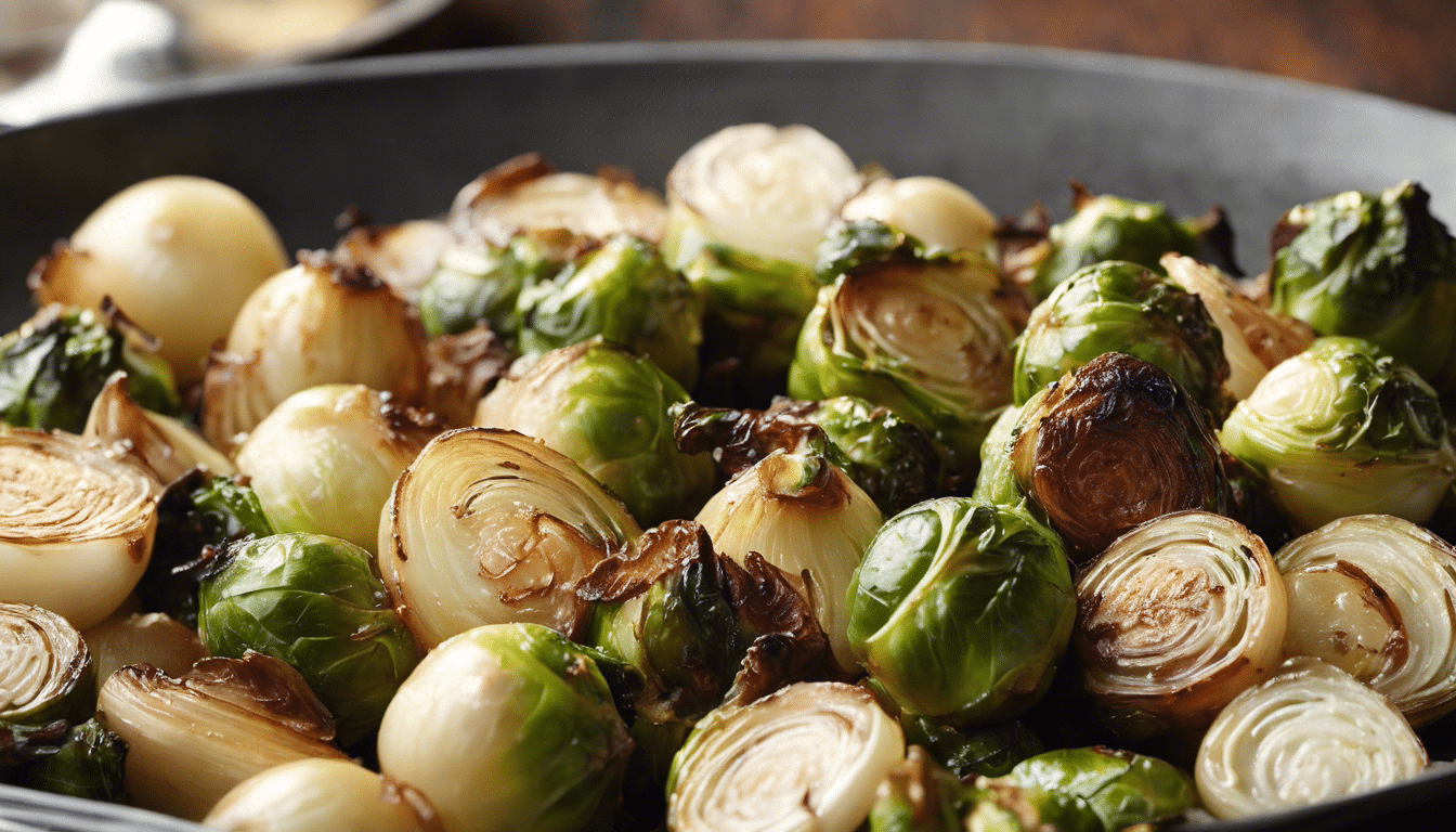 Roasted Pearl Onions with Brussels Sprouts