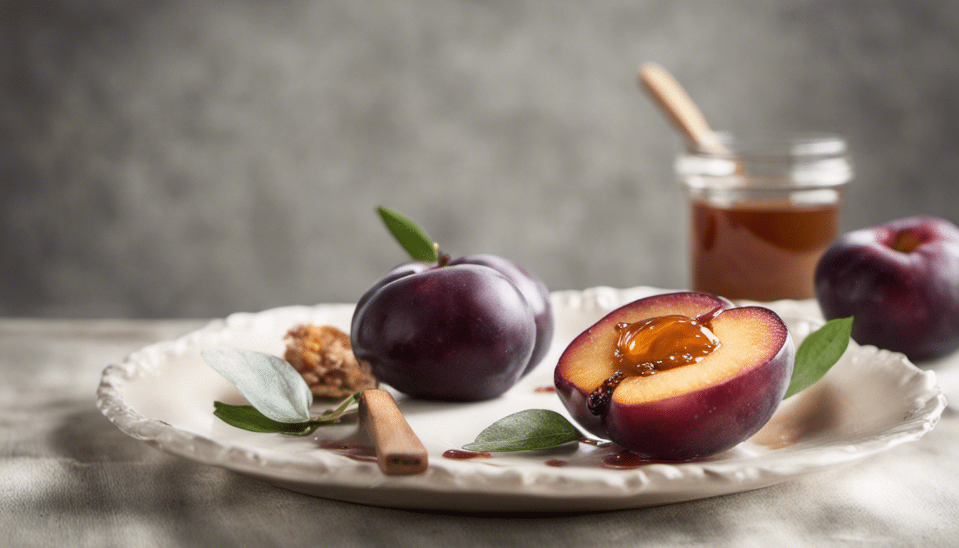 Roasted Plumcot with Honey and Vanilla