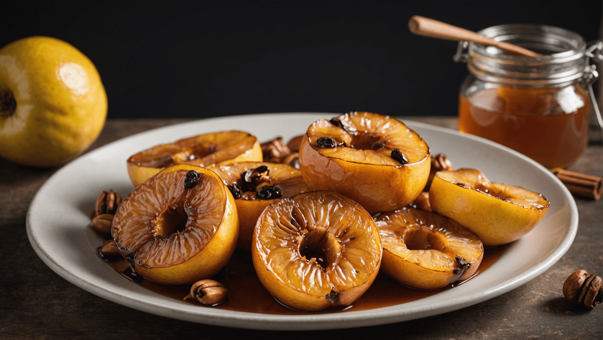 Roasted Quince with Honey and Vanilla