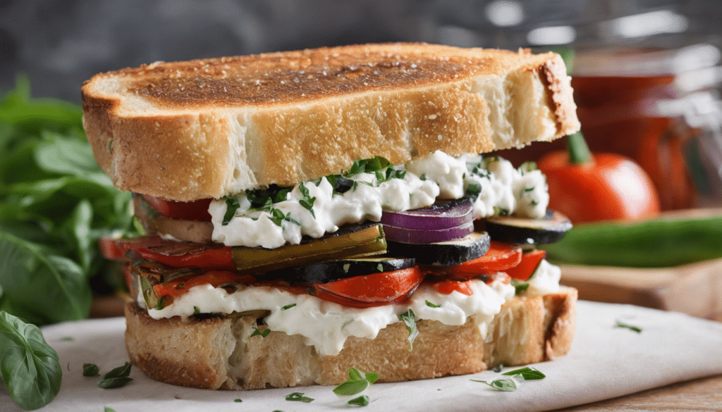 Roasted Ratatouille and Goat Cheese Sandwich