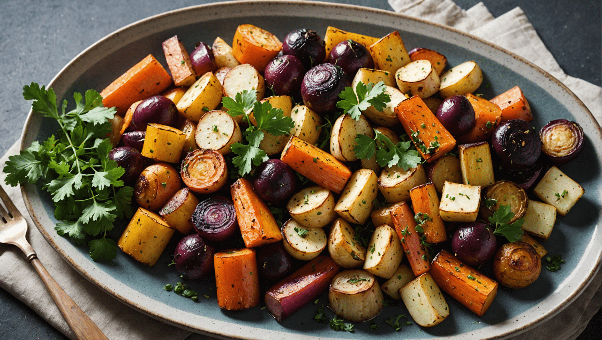 Roasted Root Vegetables with Sweet Cicely