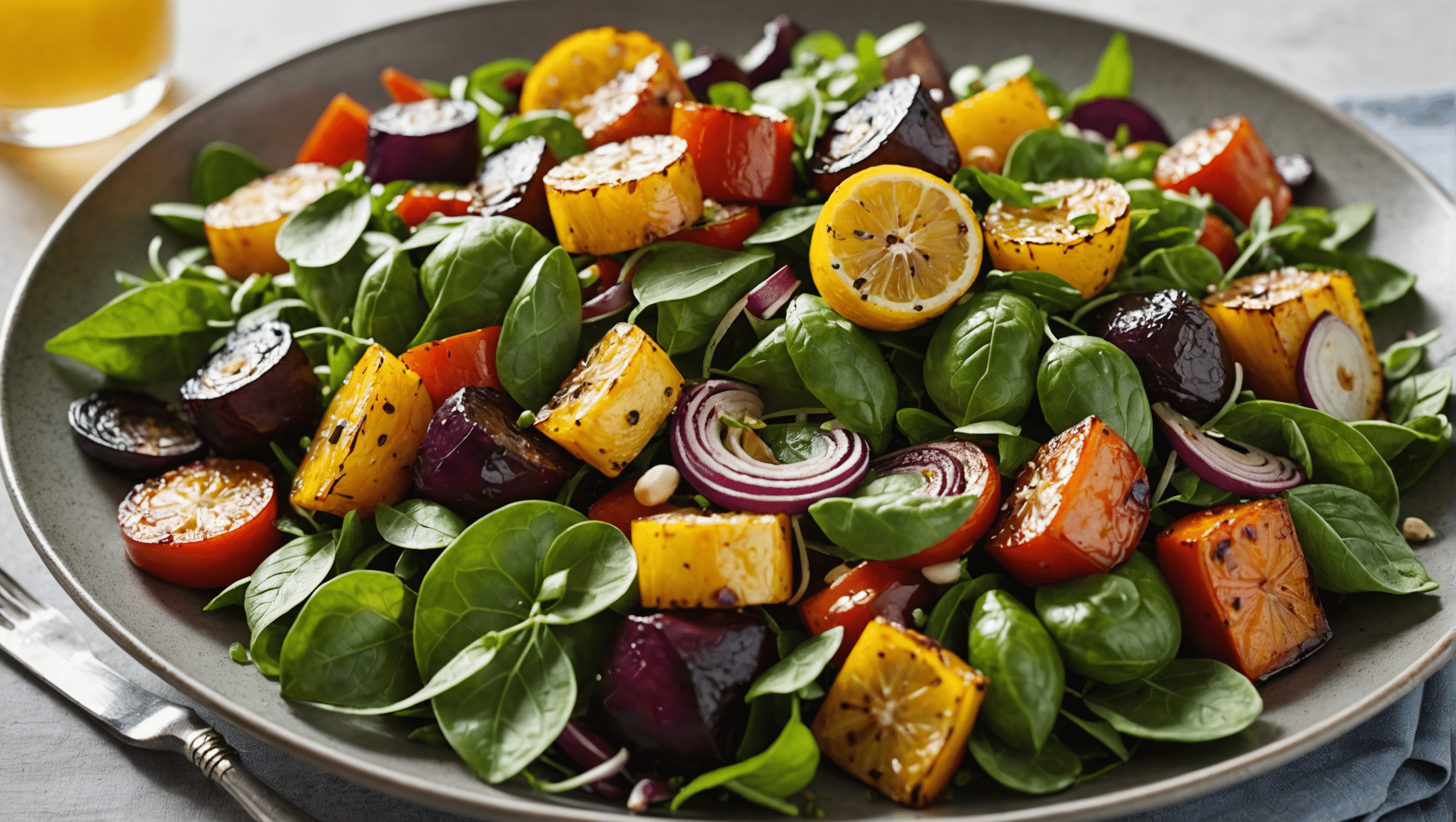 Roasted Vegetable Salad with Lemon Myrtle Dressing