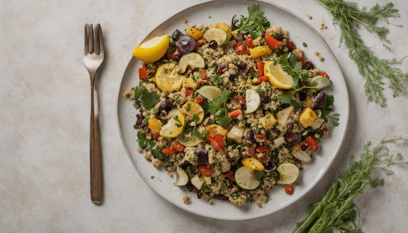 Roasted Vegetable and Quinoa Salad with Lemon-Dill Dressing