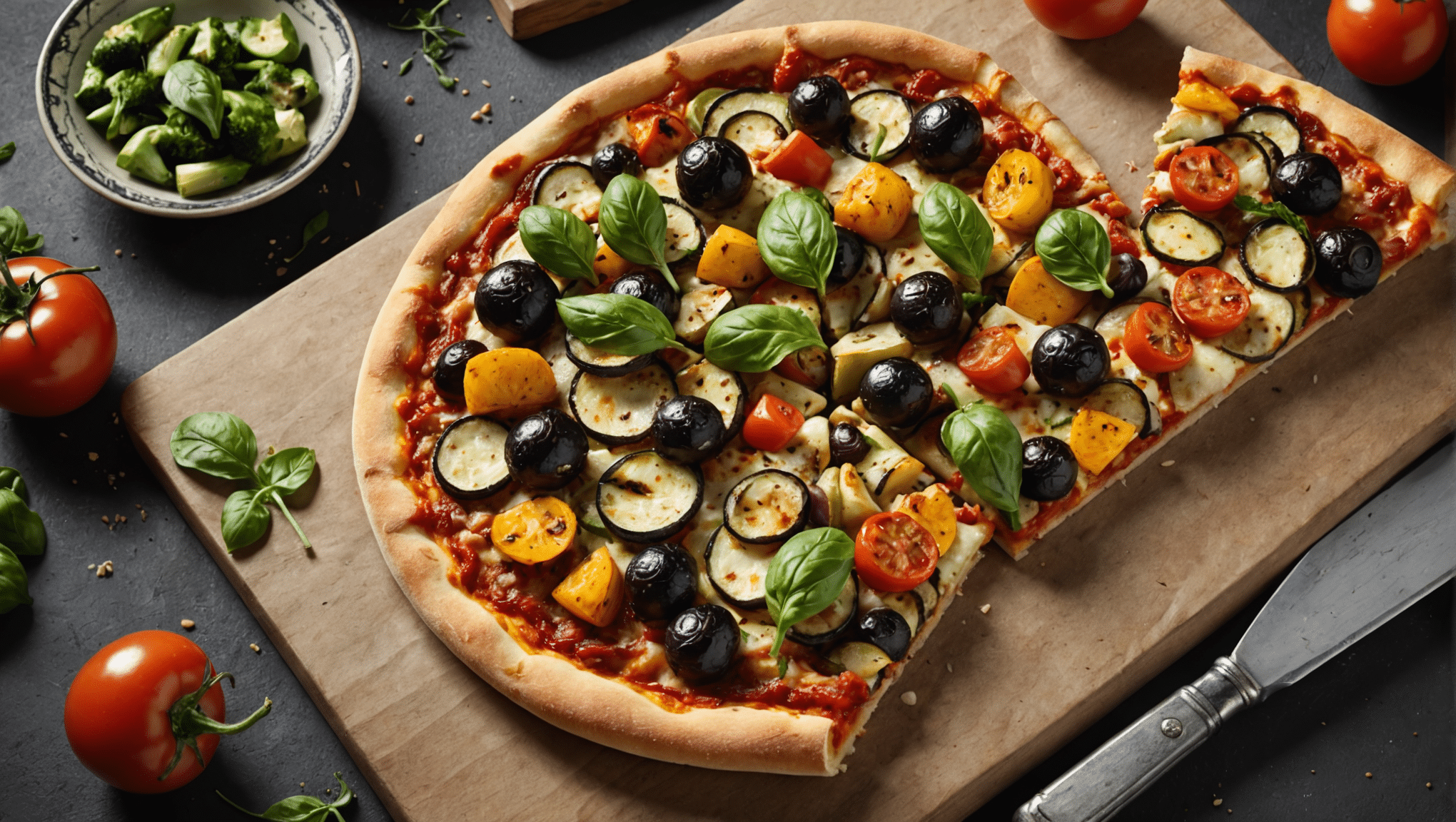 Roasted Vegetable and Sculpit Pizza