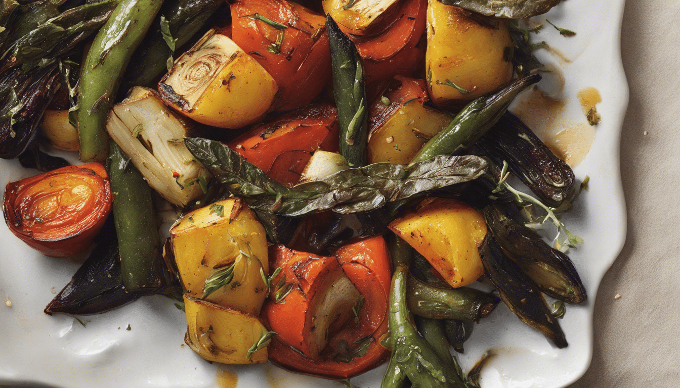 Roasted vegetables with California bay laurel
