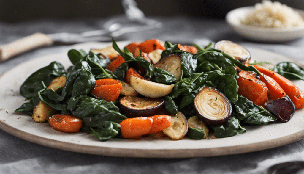 Roasted Vegetables with New Zealand Spinach