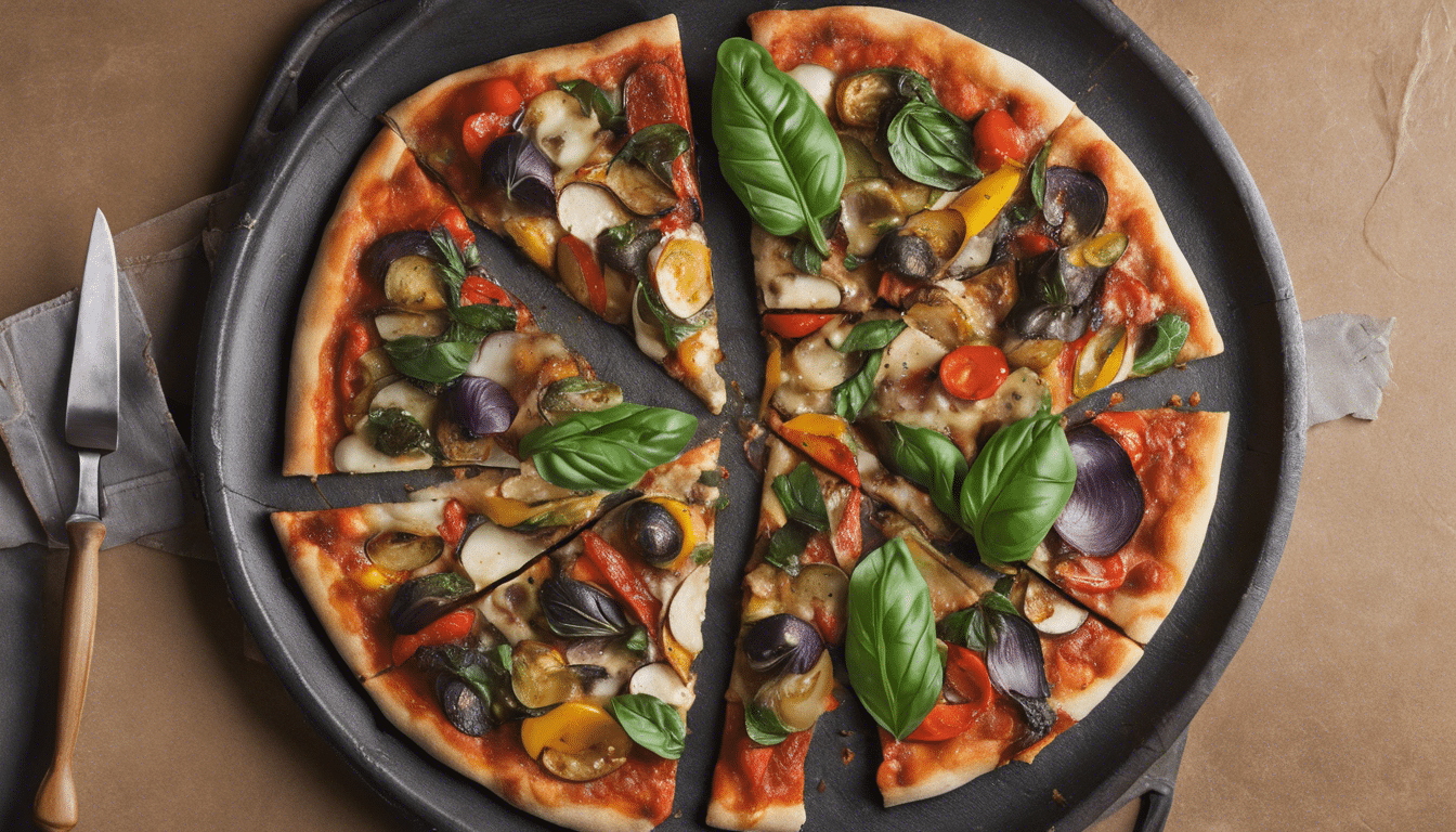 Roasted Veggie and Basil Pizza
