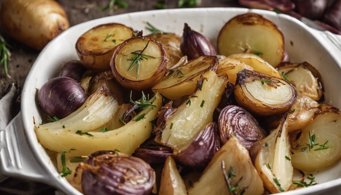 Roasted Welsh Onions and Potatoes