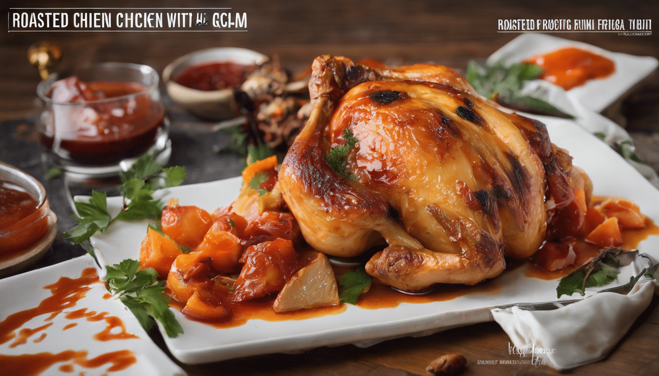 Roasted chicken with Gac fruit sauce