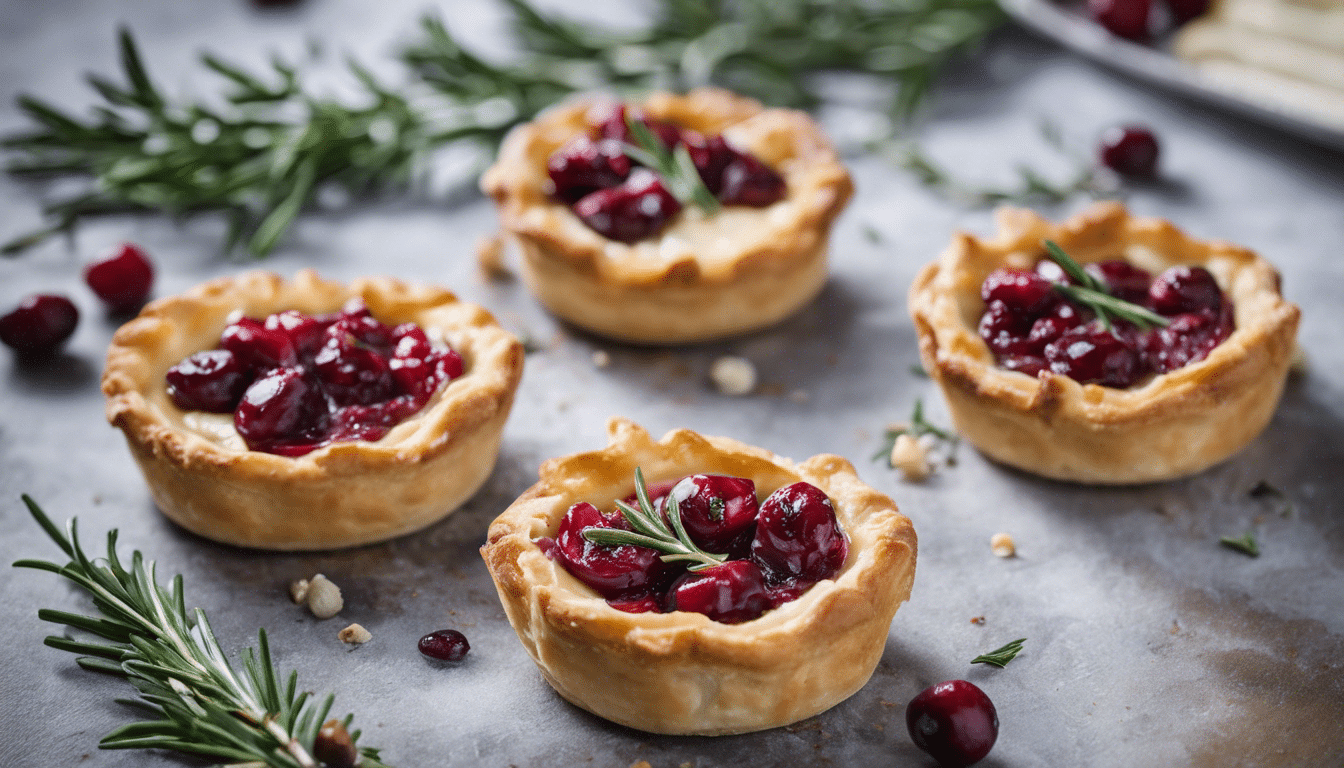 Rosemary Infused Cranberry Brie Tartlets