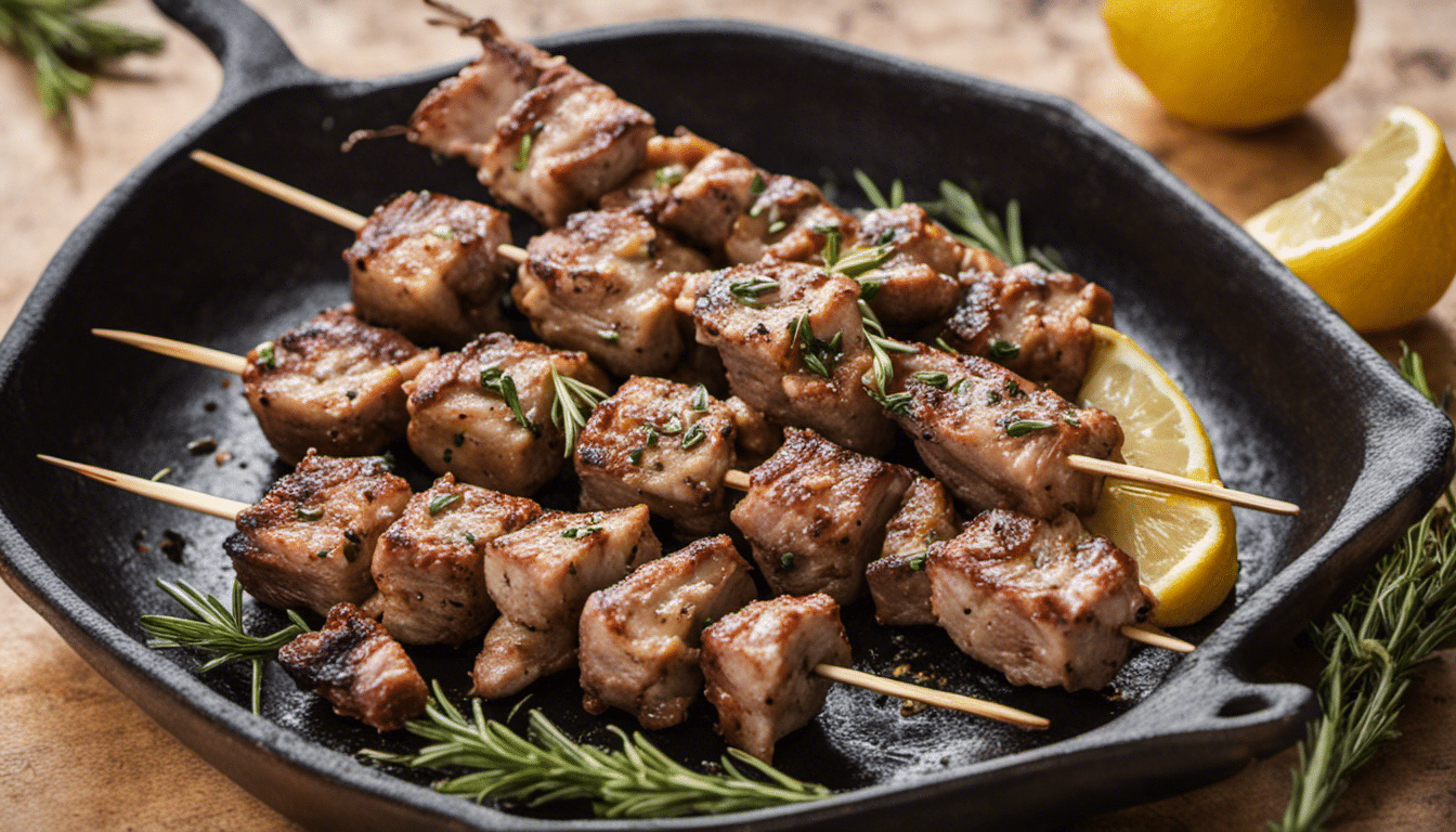 Rosemary and Lemon Marinated Pork Skewers