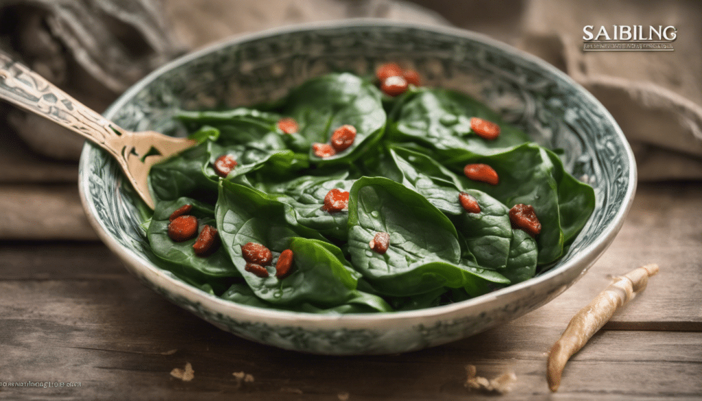 Saibling on Spinach Leaves