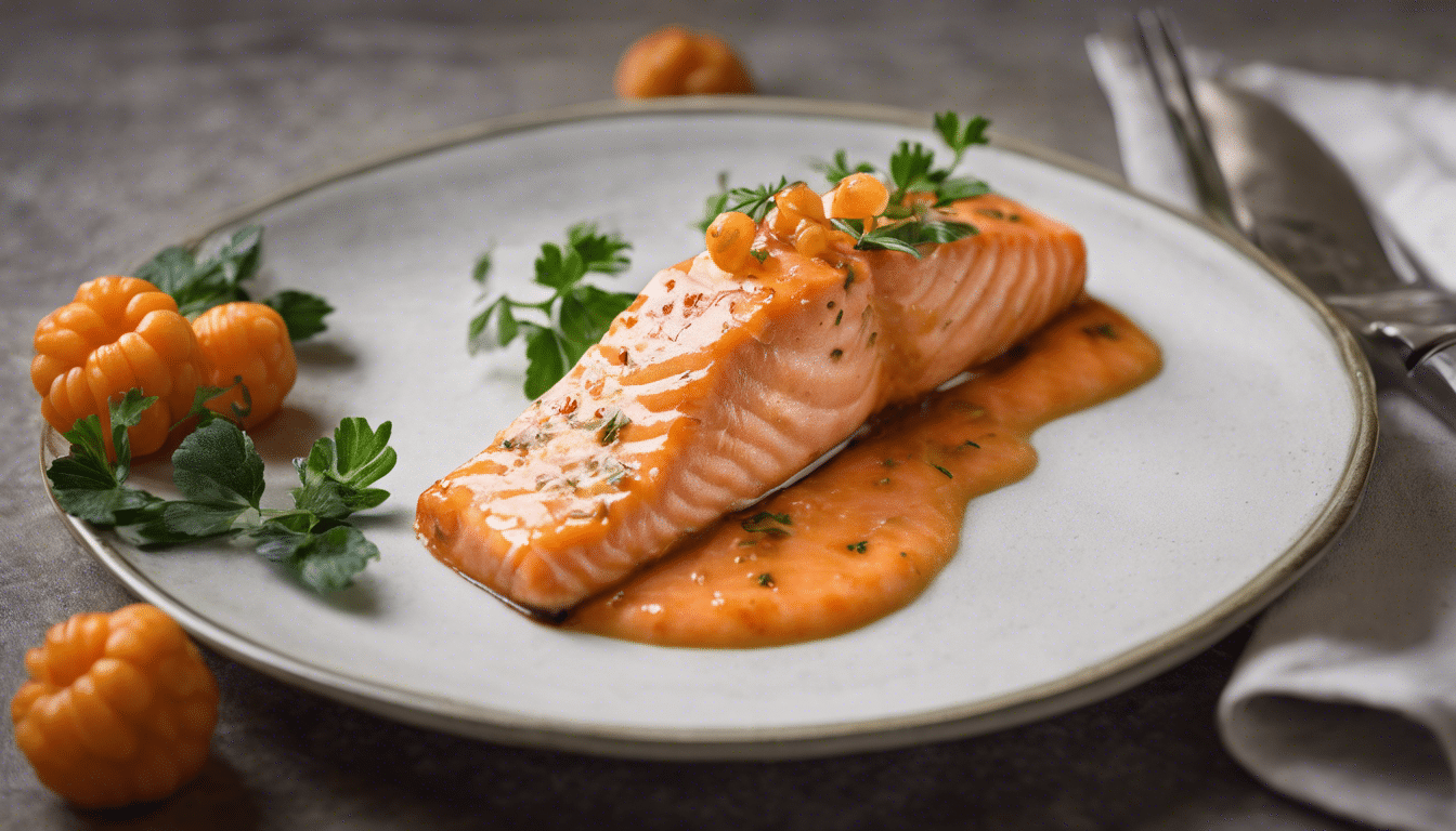 Salmon with Cloudberry Sauce