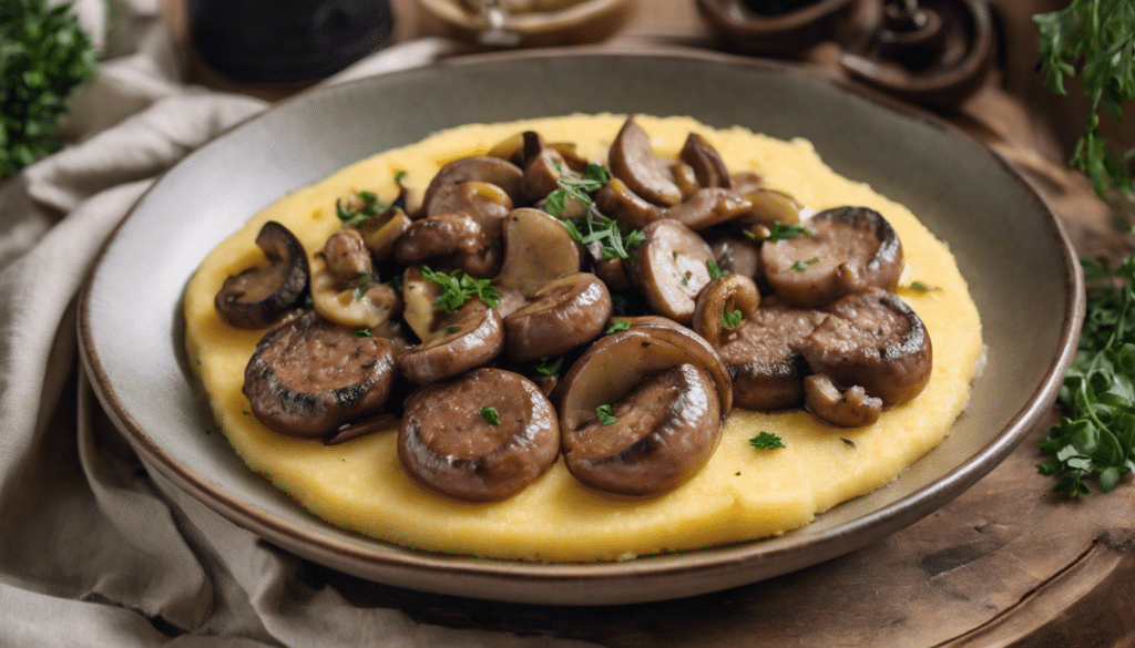 Sausage with Polenta and Mushrooms