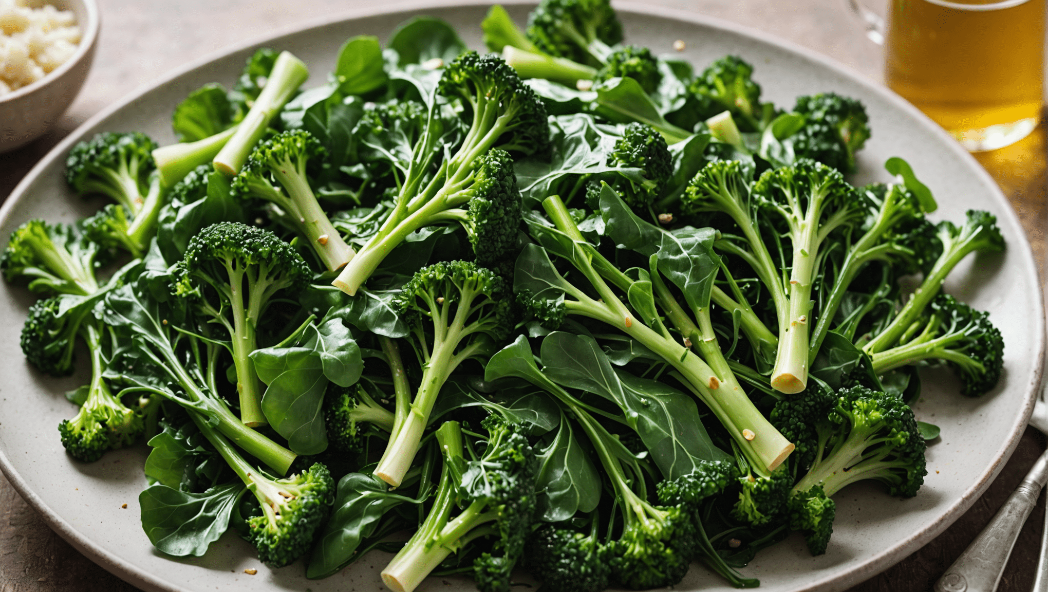 Sautéed Broccoli Leaves with Garlic and Olive Oil