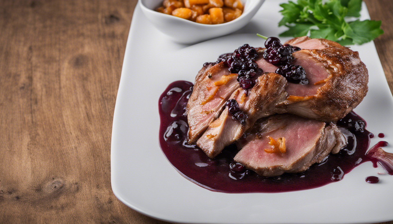 Sauteed Duck with Bilberry Sauce