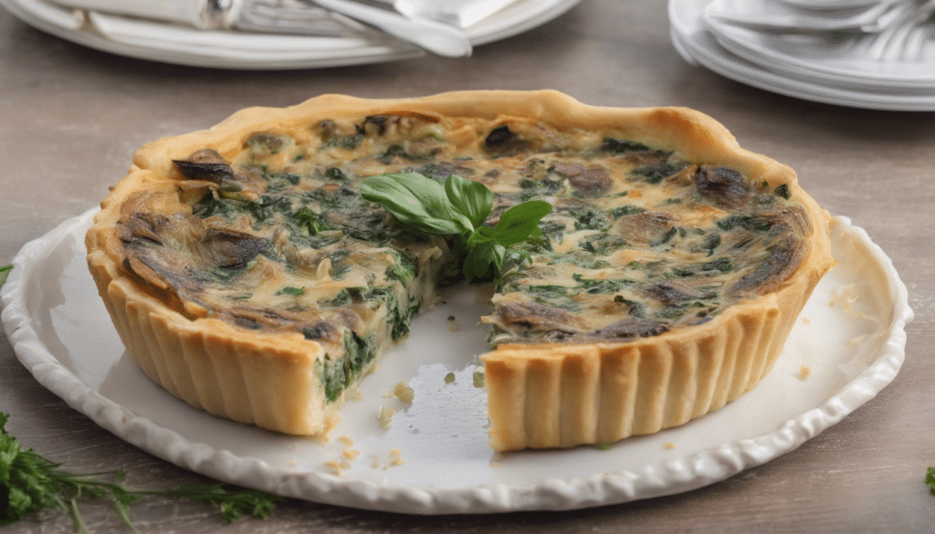 Sautéed Garlic-Parsley Spinach and Porcini Quiche