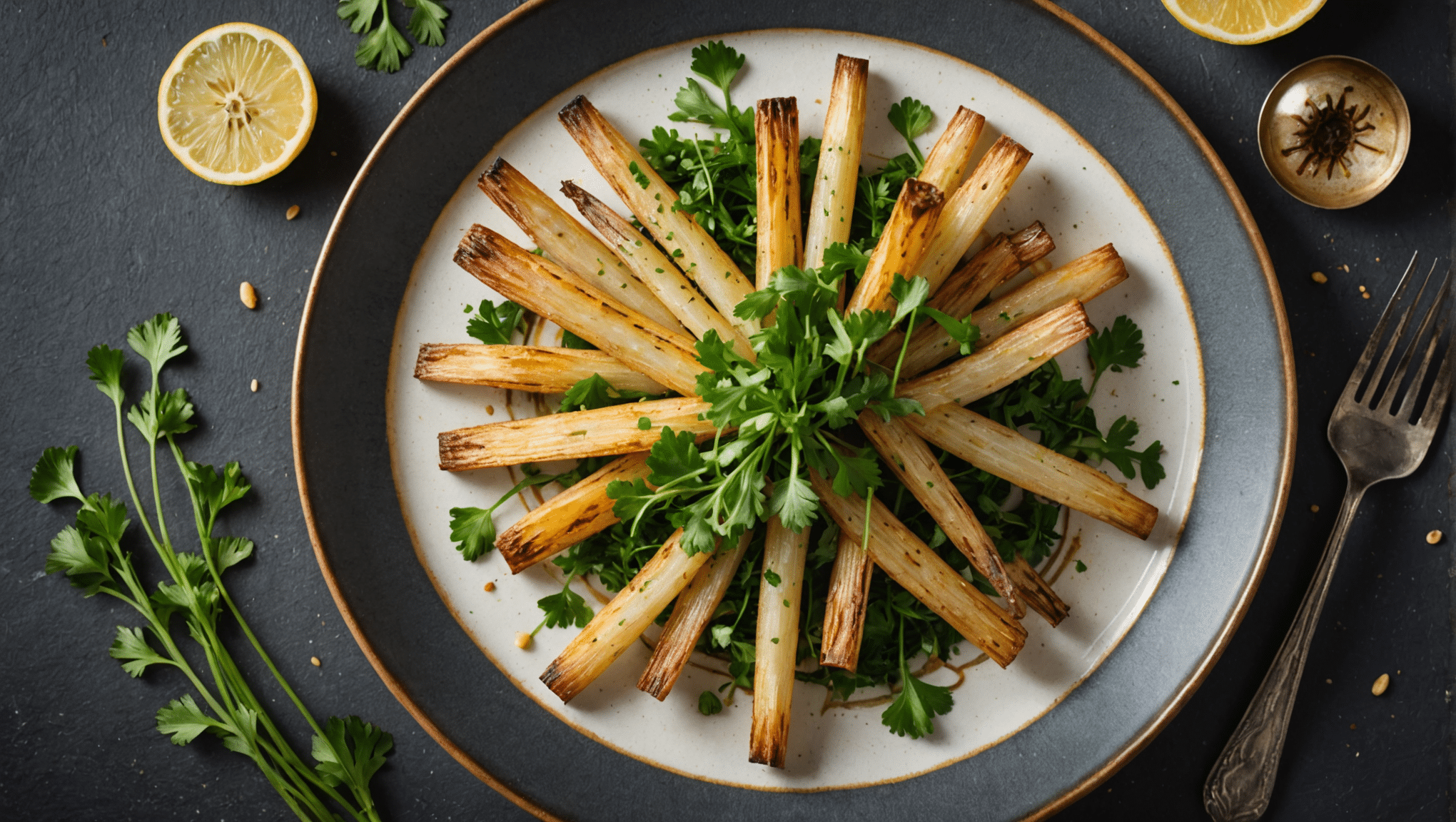 Sauteed Salsify with Lemon and Parsley