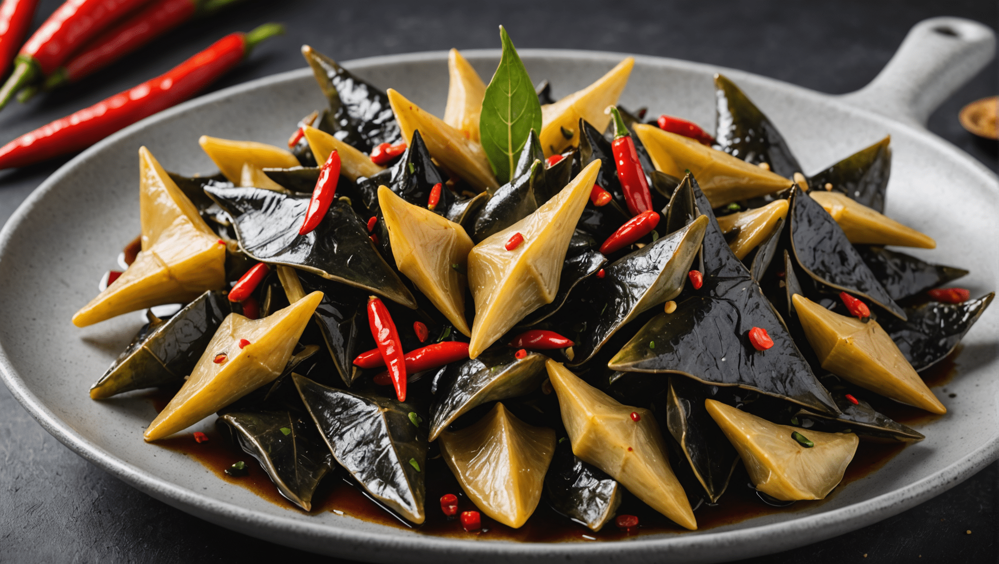 Sautéed Water Caltrop with Garlic and Chili