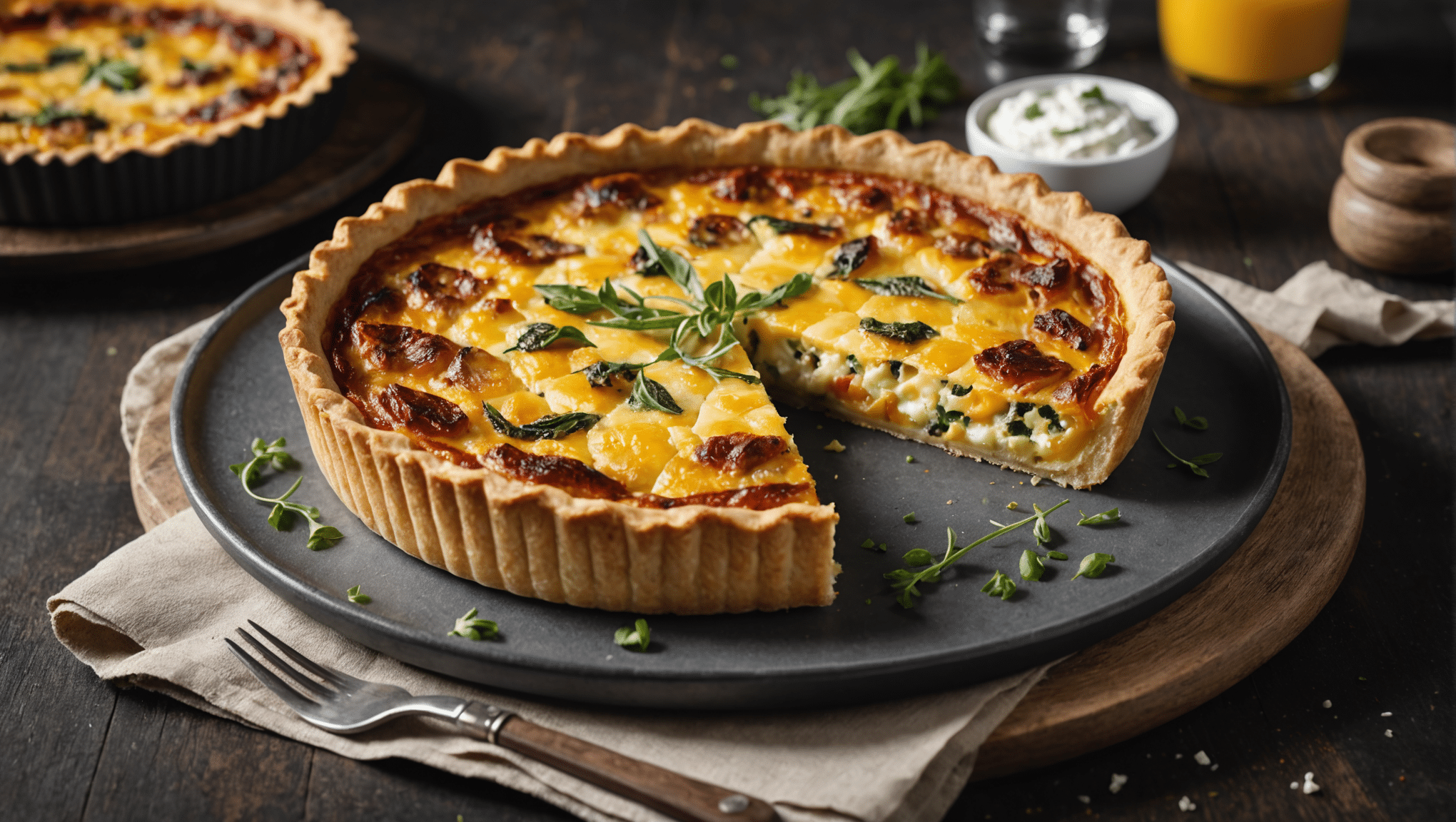 Sculpit Quiche with Goat Cheese