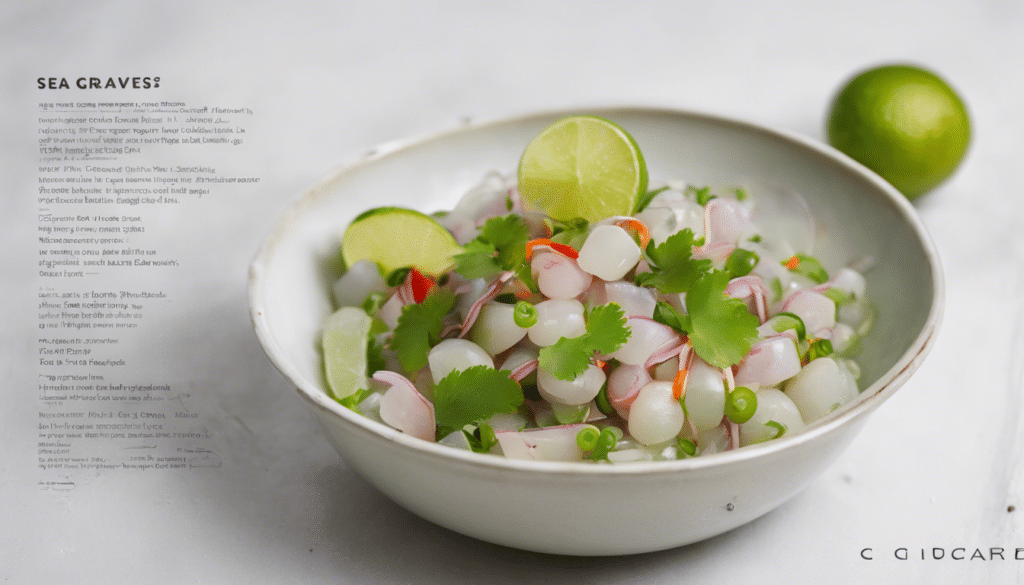 Sea Grapes Ceviche with Lime and Coriander