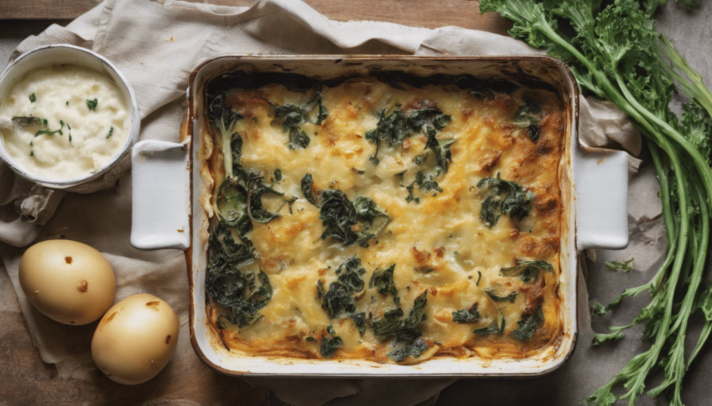 Sea Kale and Potato Gratin