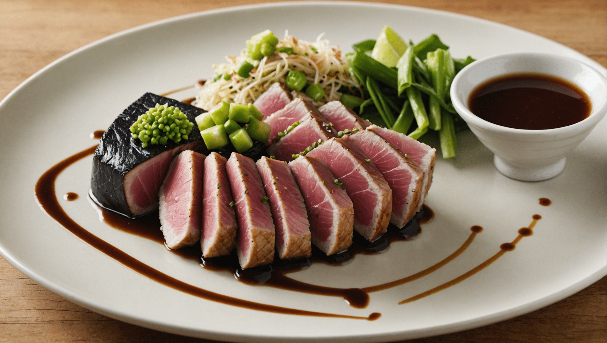 Seared Tuna with Wasabi-Shoyu Dipping Sauce