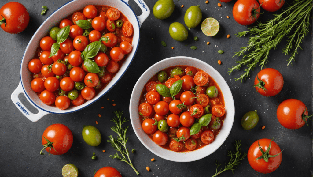Seebarsch mit Tomaten und Oliven