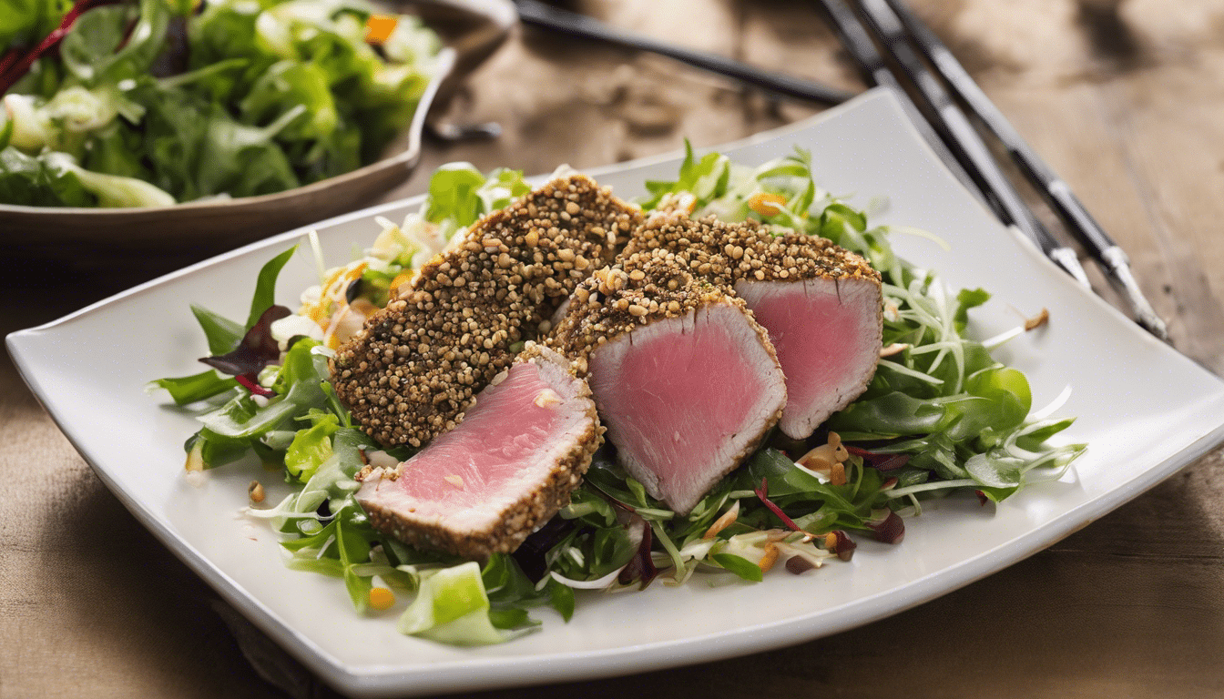 Sesame Crusted Tuna with Mizuna Salad