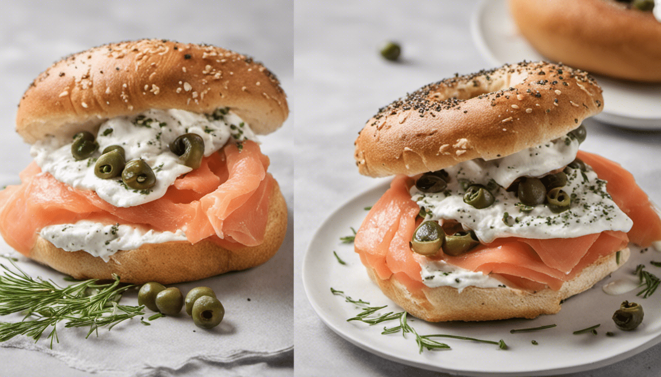 Smoked Salmon Bagel with Capers and Cream Cheese