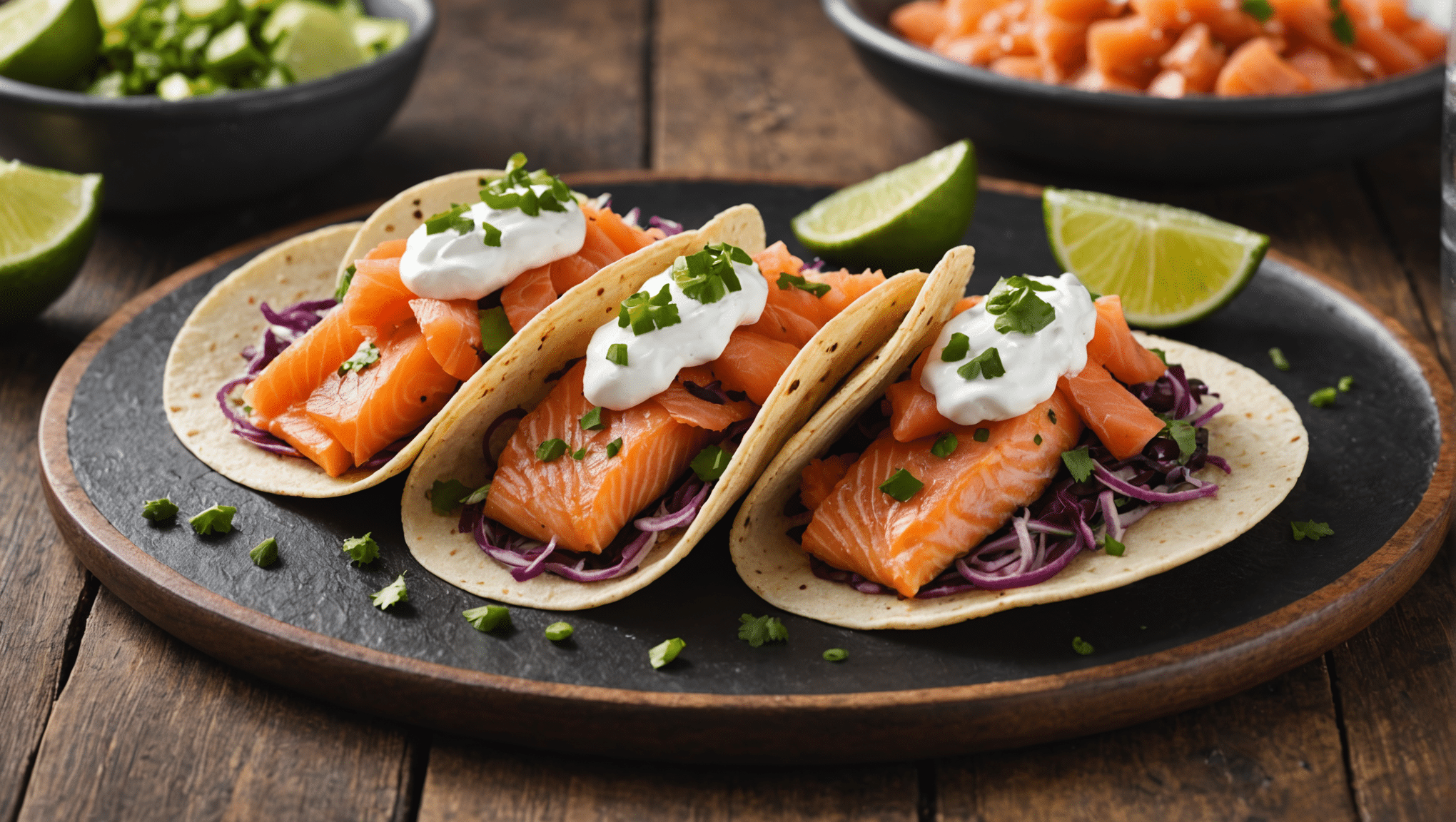 Smoked Salmon Pipicha Tacos