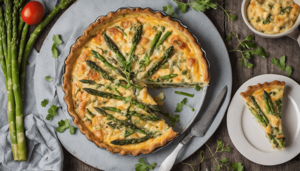 Smoked Trout and Asparagus Quiche