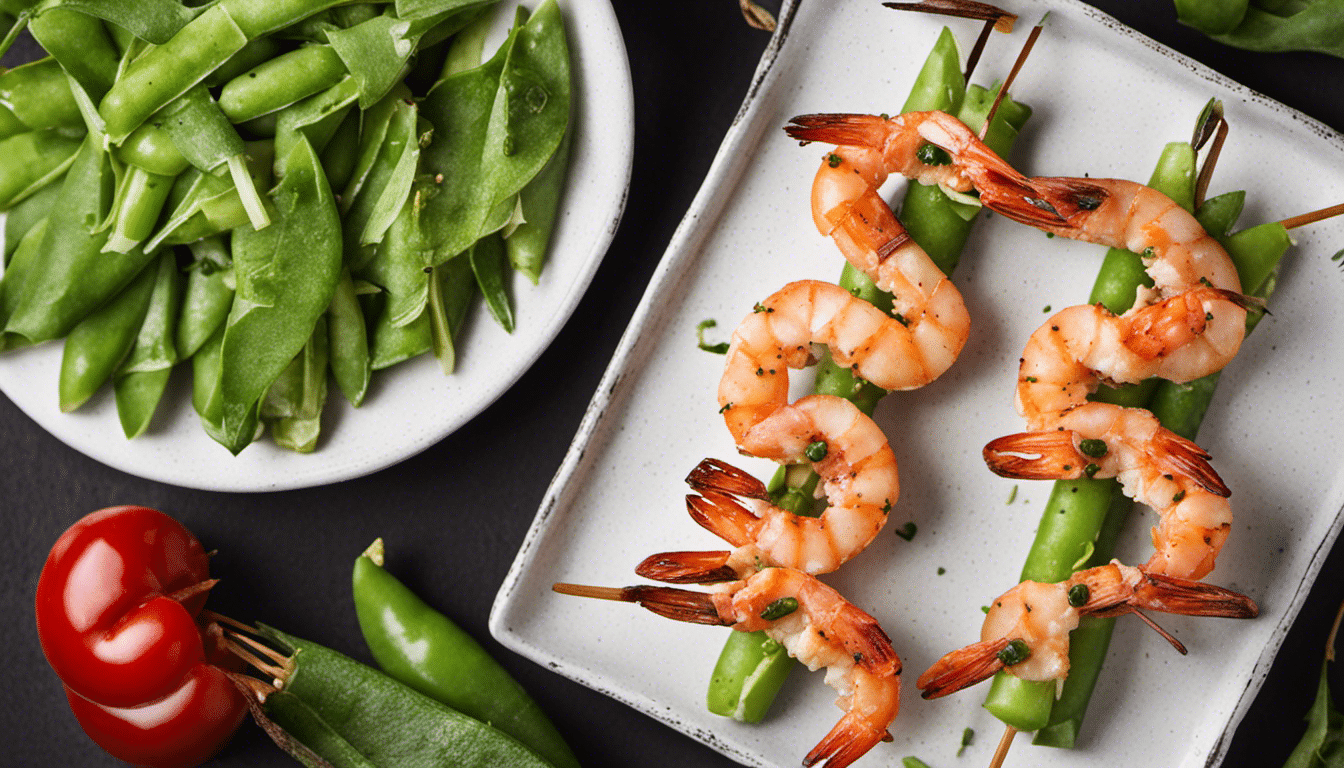 Snap Peas and Shrimp Skewers