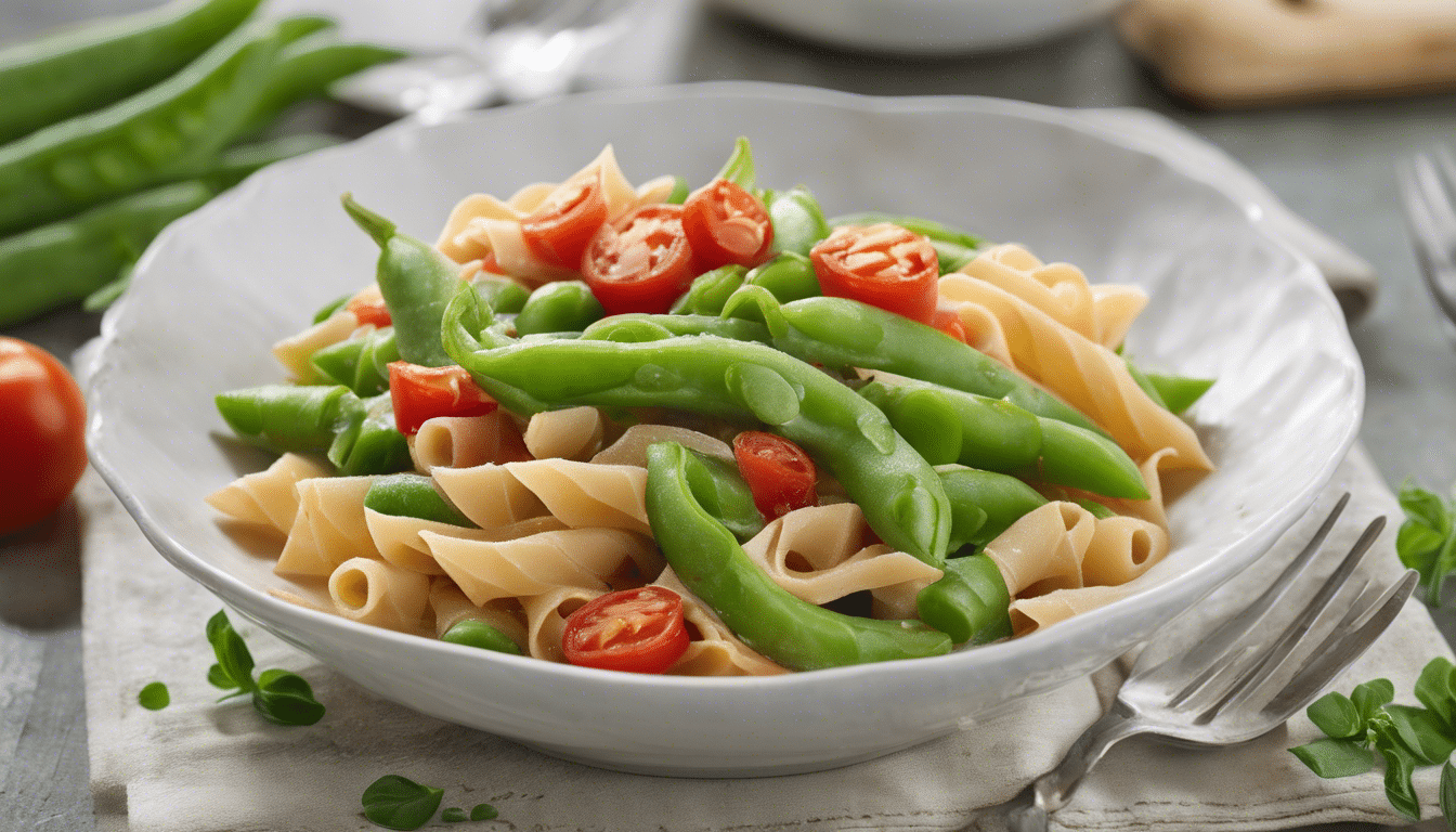 snap peas and tomato pasta