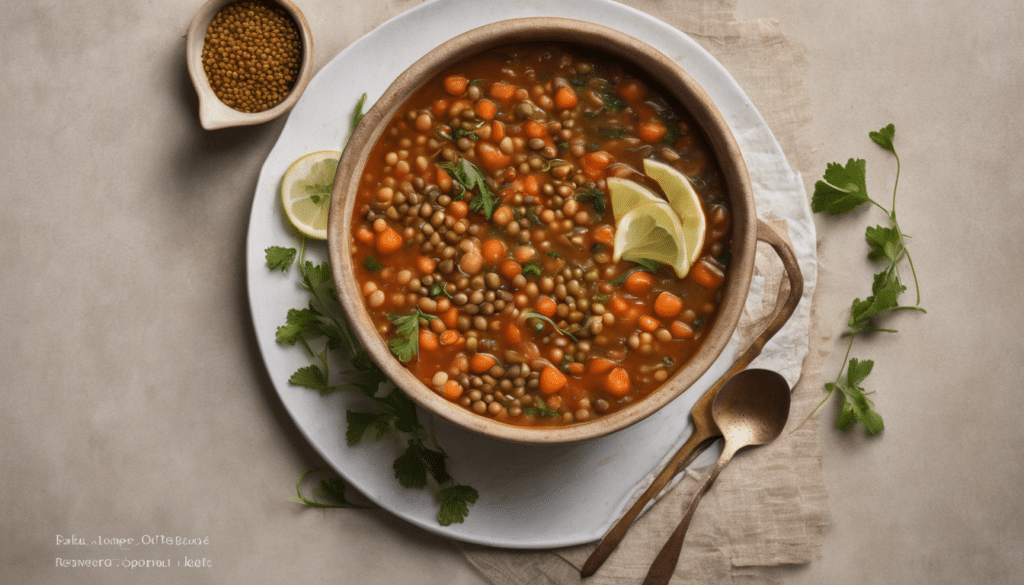 Sopa de legumes com lentilha vermelha