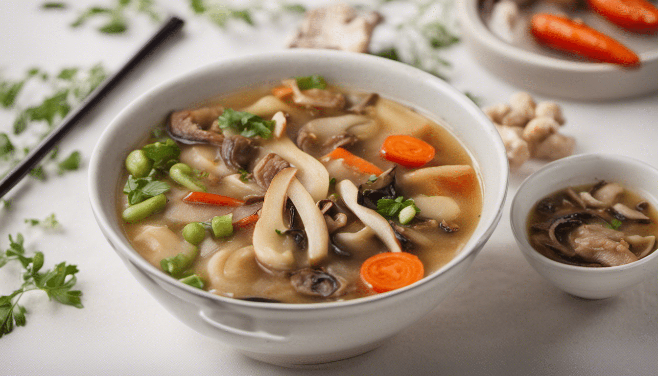 Sour Soup with Vegetables and Shiitake Mushrooms