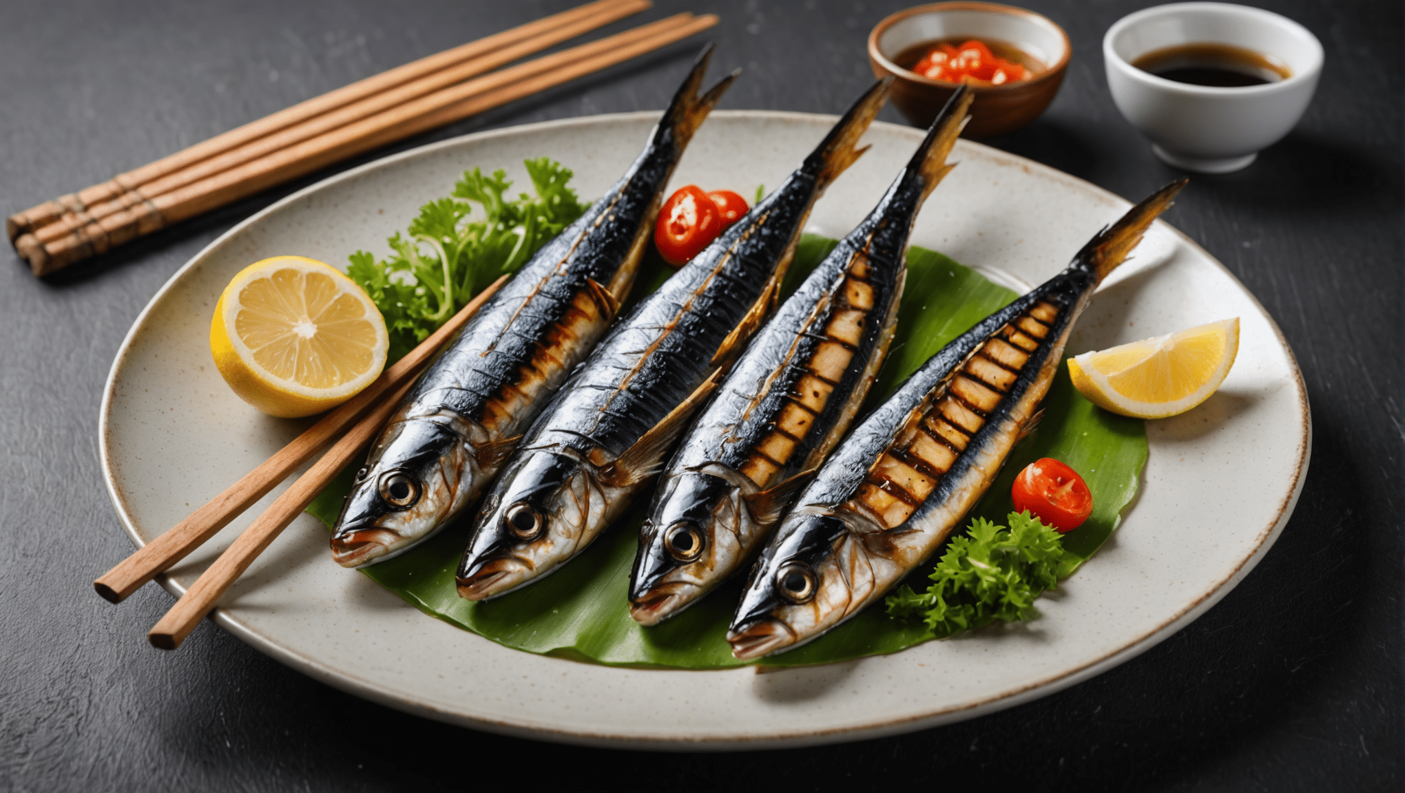 Soy Marinated Grilled Saury