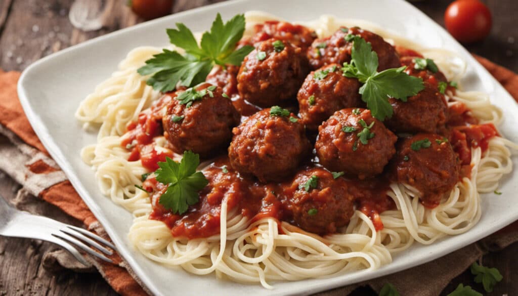 Soy Meatballs with Tomato Sauce